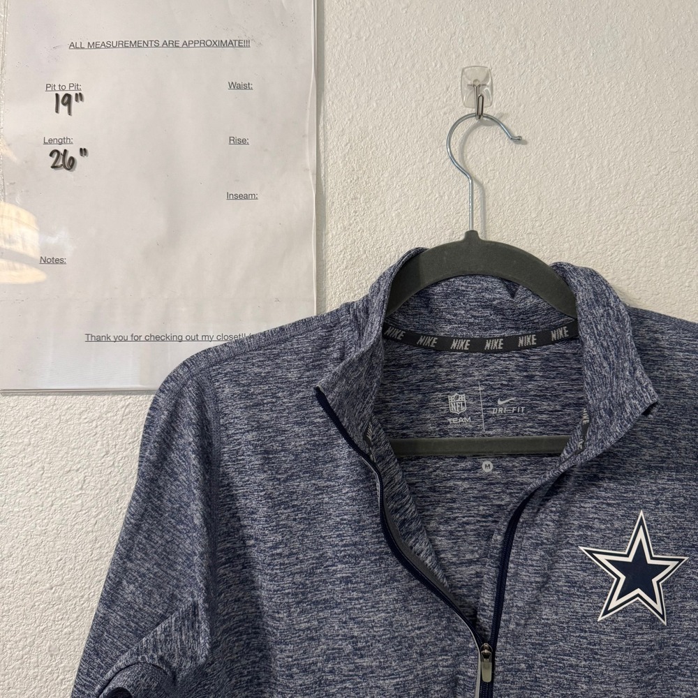 Nike Dallas Cowboys NFL Womens Medium Dri-FIT Quarter Zip Pullover Blue‎ Heather - Picture 8 of 8